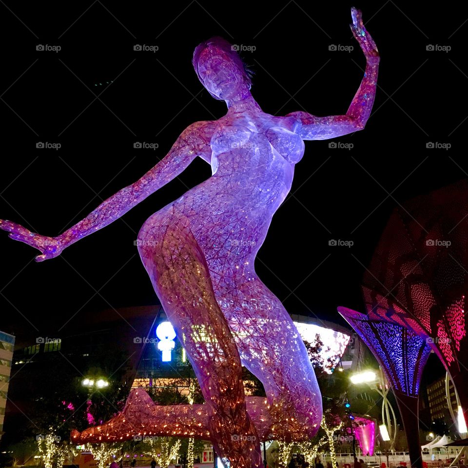 Purple lady statue