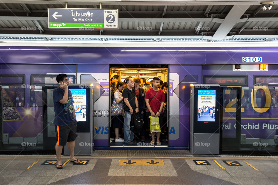 People full in the BTS train