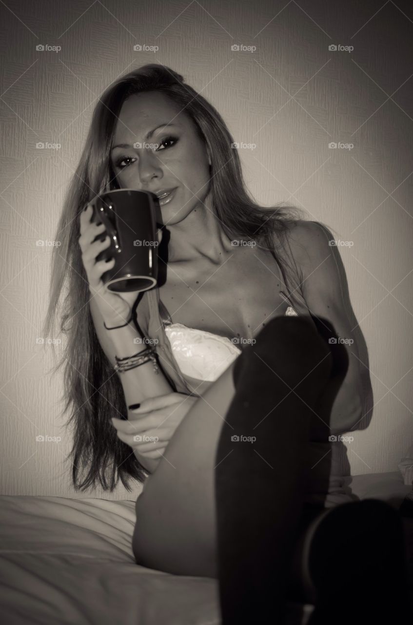 girl coffee model smile by severina1