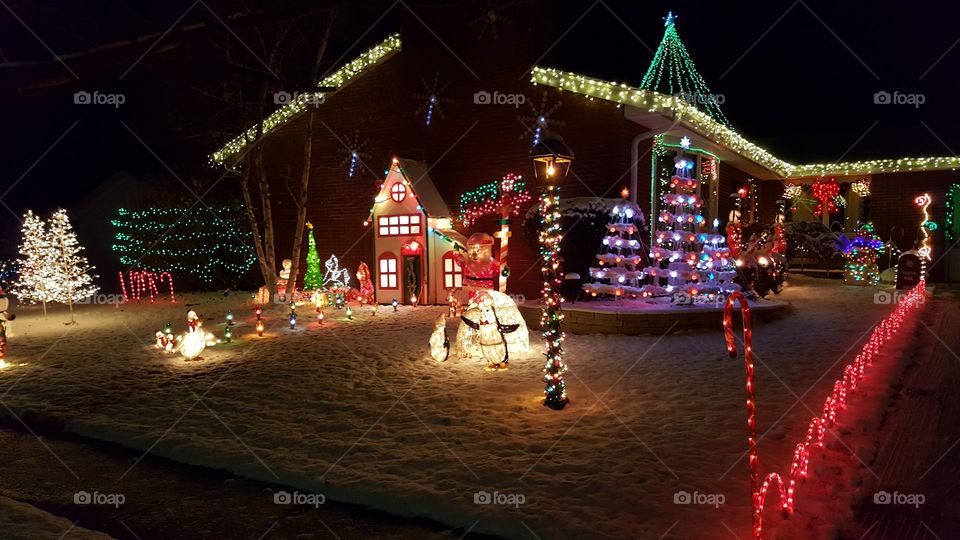 an award-winning front yard Christmas display