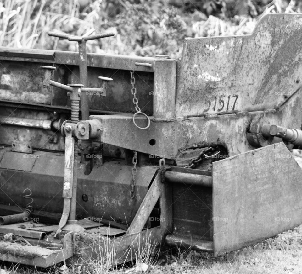 Rusty equipment in noir