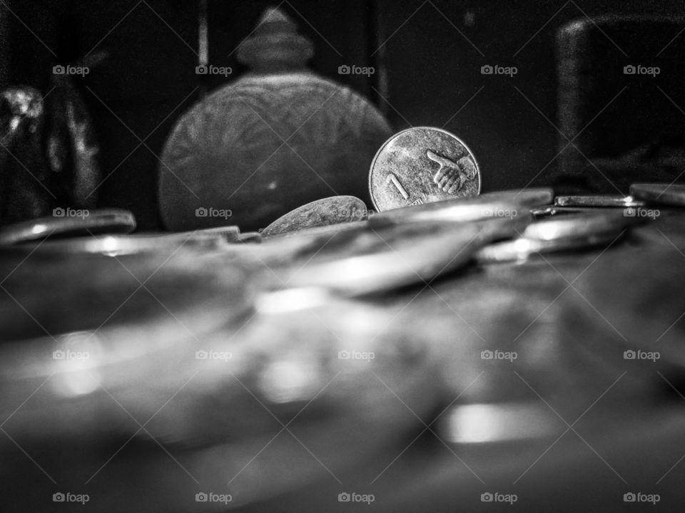 Indian one rupee coin savings 