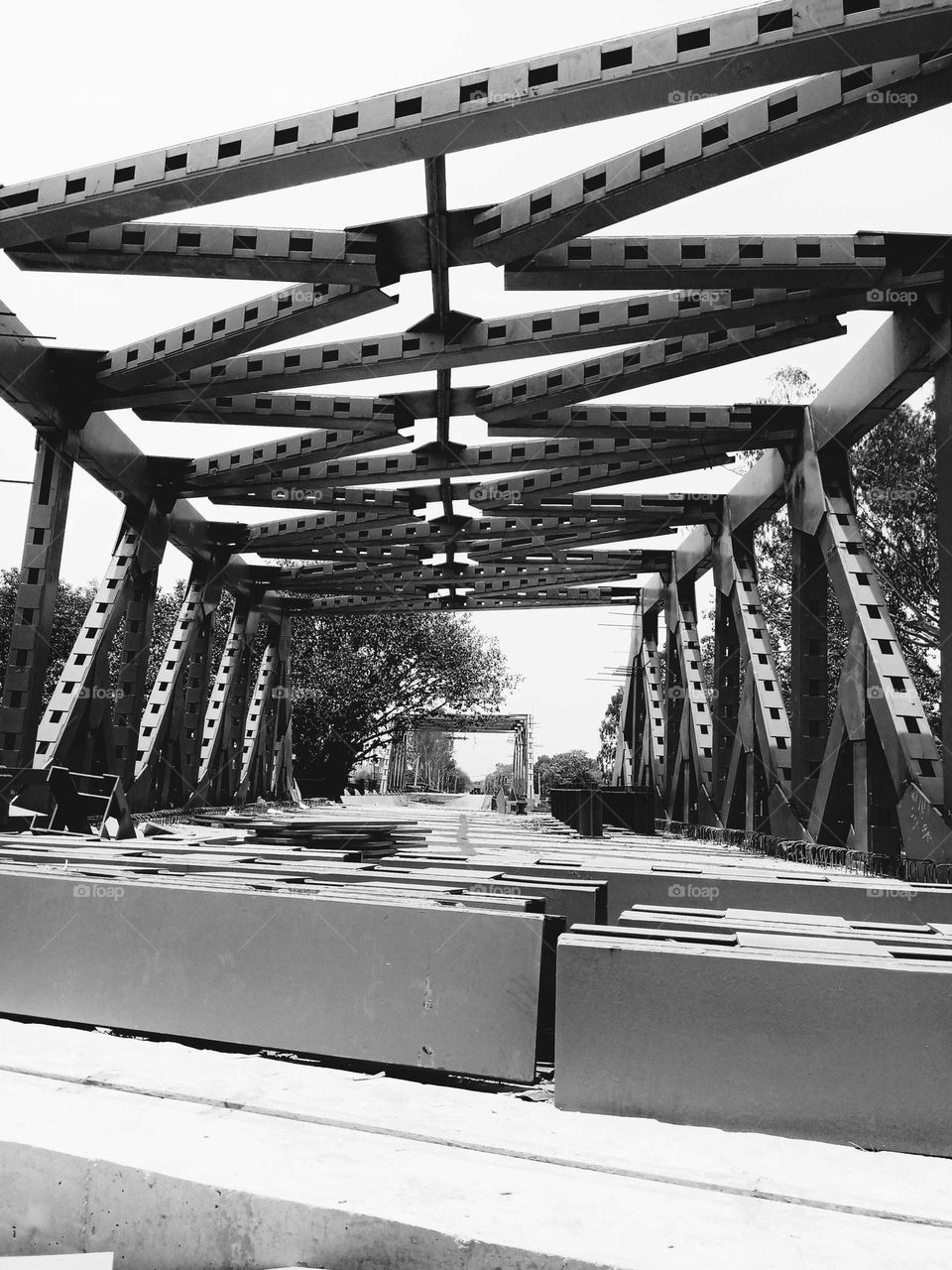 a newly built bridge over the canal.