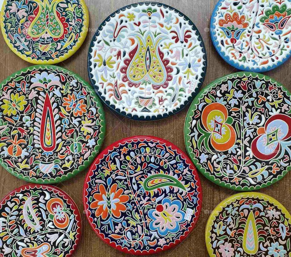 painted plates.