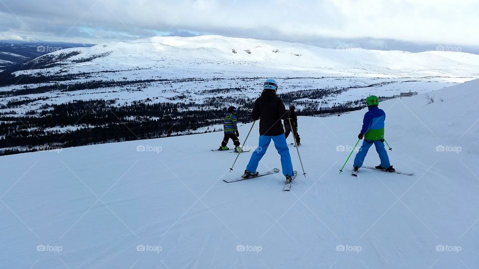 Skiing vacation with the family