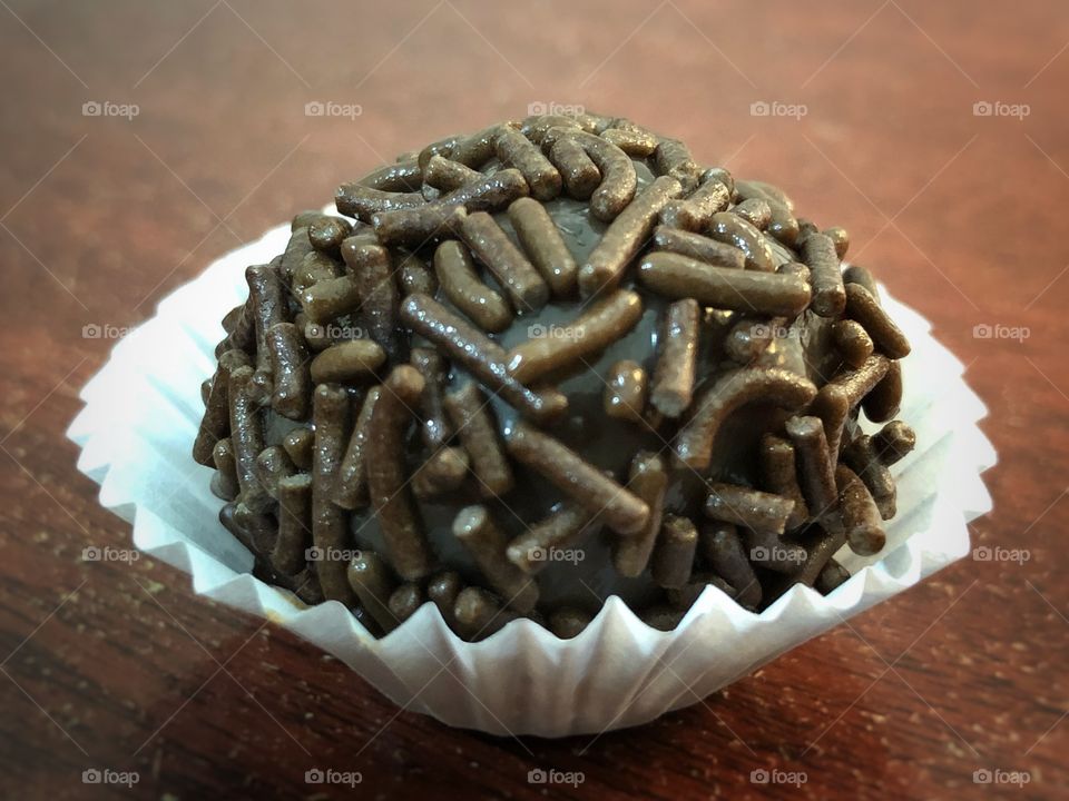 A favorite sweet of mine: it is called Brigadeiro. It is a Brazilian sweet made of chocolate and condensed milk. It is a kind of chocolate truffle with chocolate sprinkles. For anyone with a sweet tooth, like me!