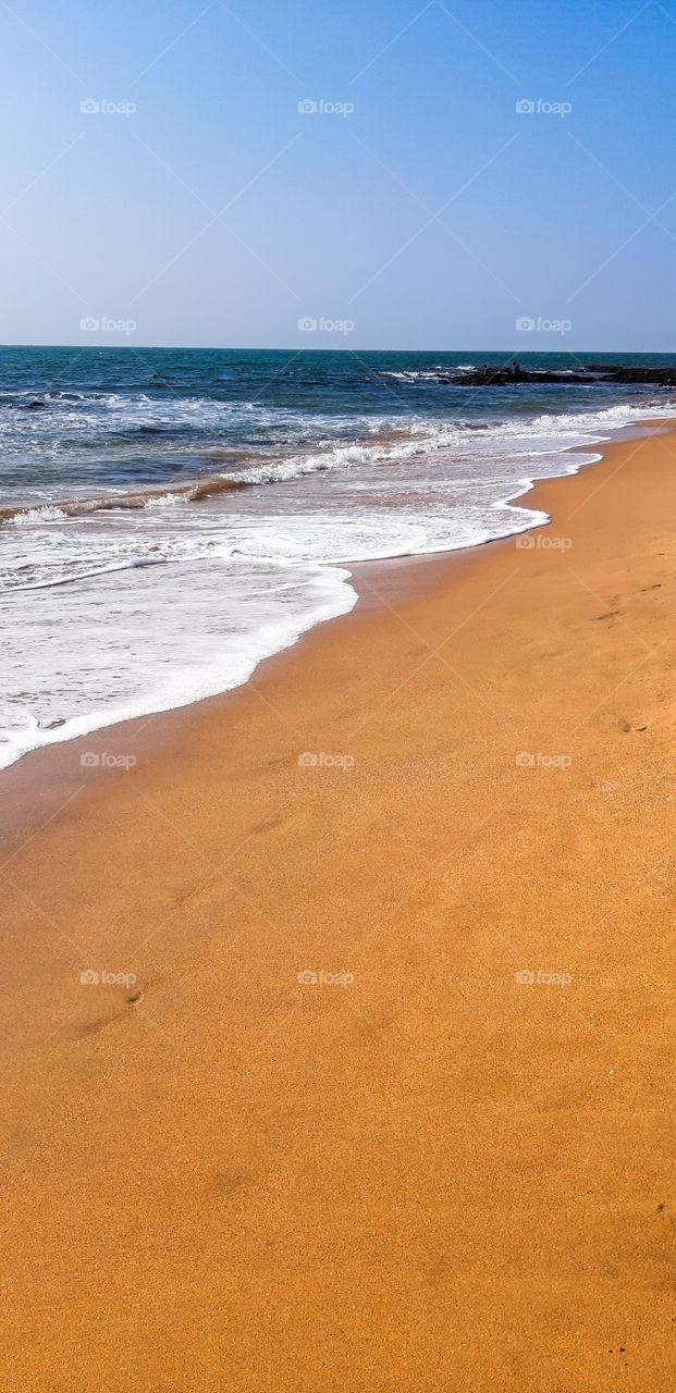 Colourful Beach seashore water with sand