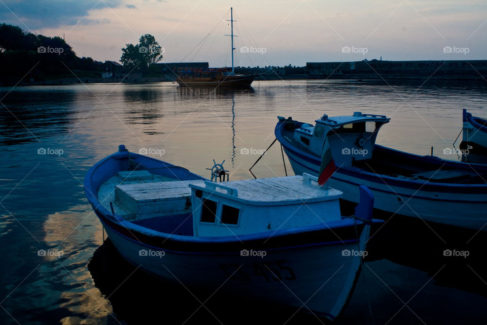 White boats