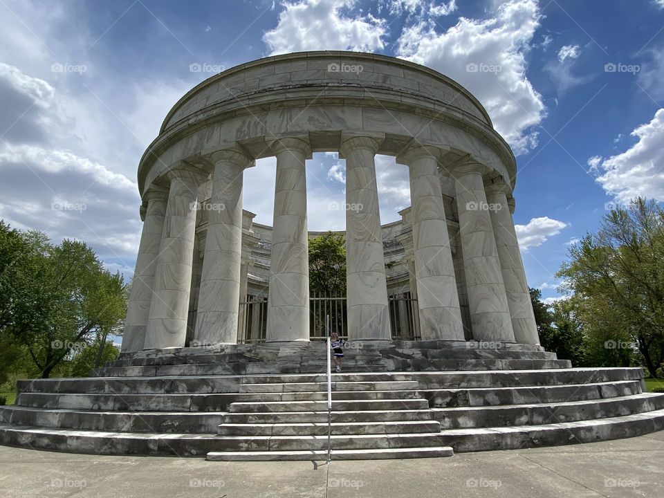 Outside the presidential gravesite of President Warren G. Harding