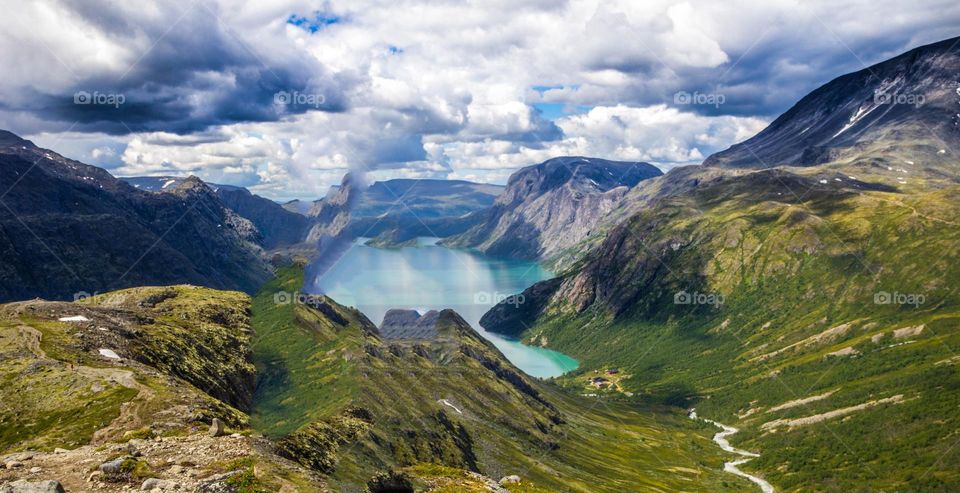 Beautiful mountain and lake scenery