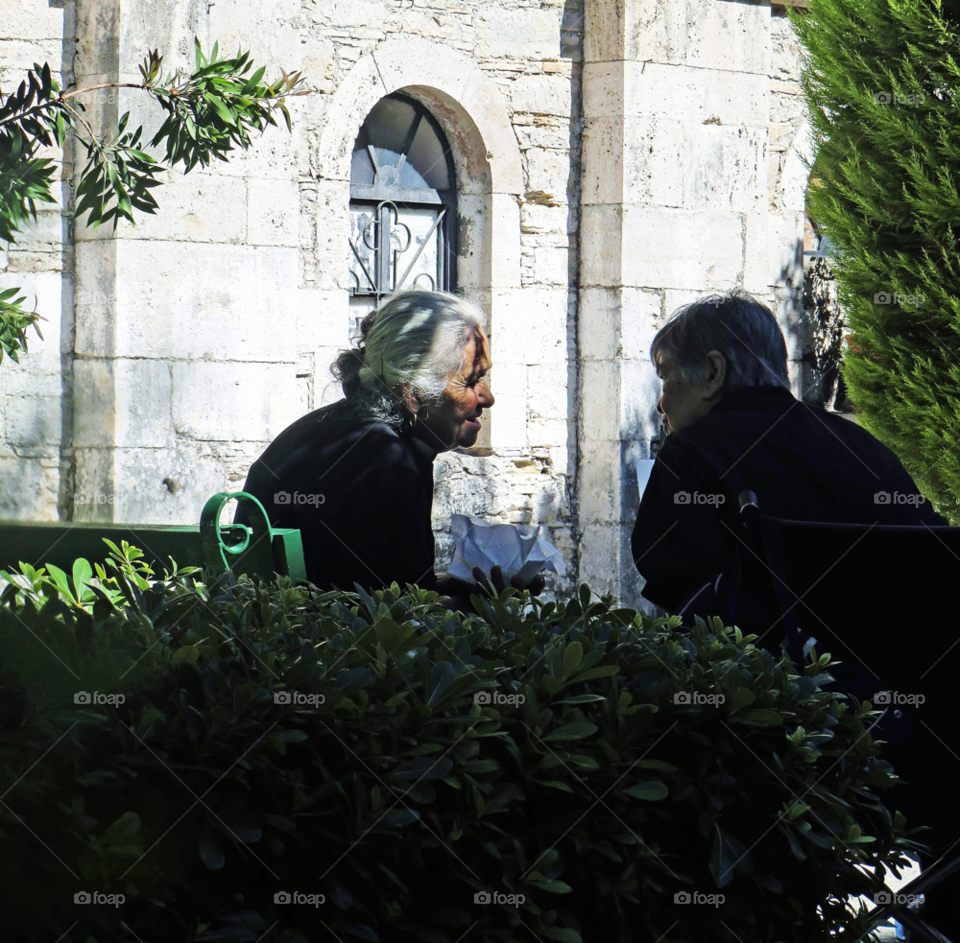 garden woman face church by cabday