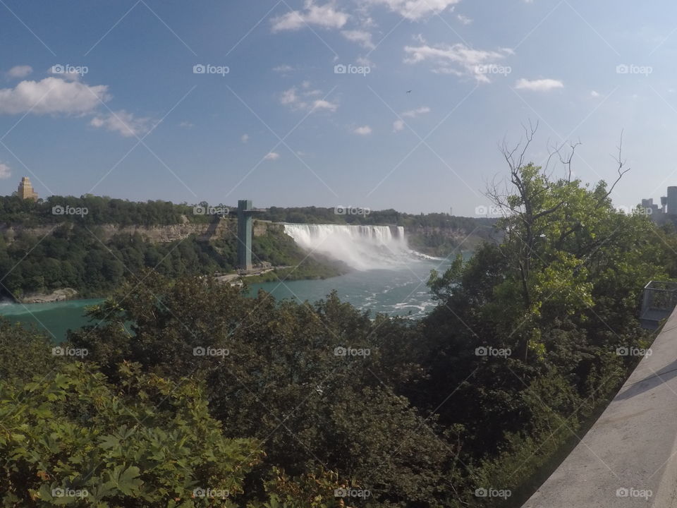 A shot of the American side of Niagara falls from Canada’s side.