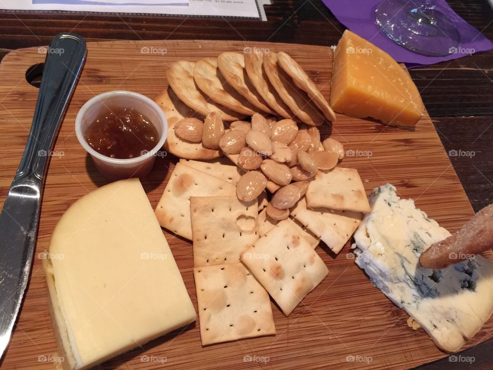 Cheese Platter. Cheese platter at a vineyard in Connecticut 