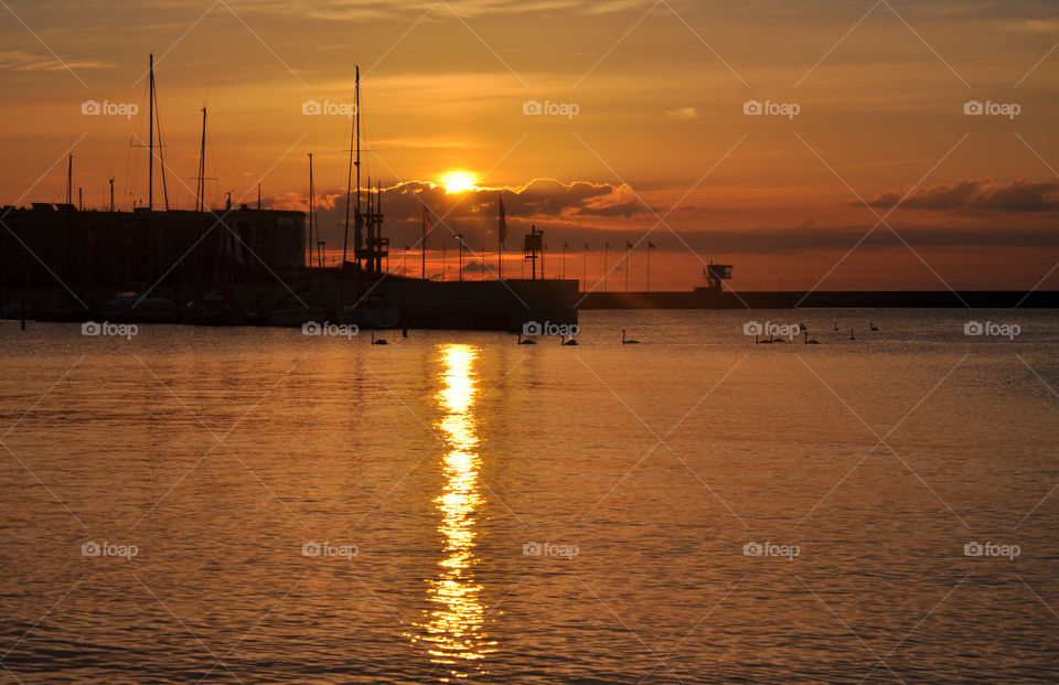 Golden sunrise in Gdynia 