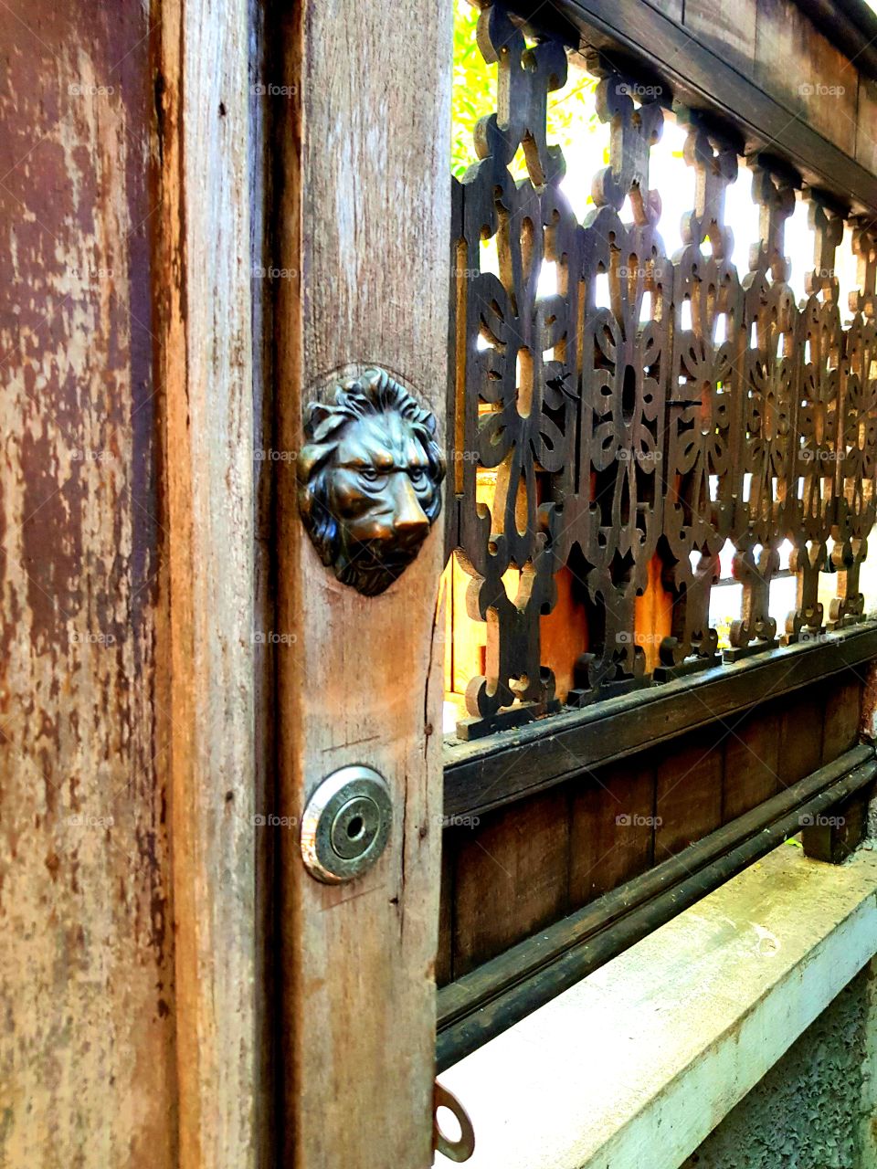 An ancient gate made of wood