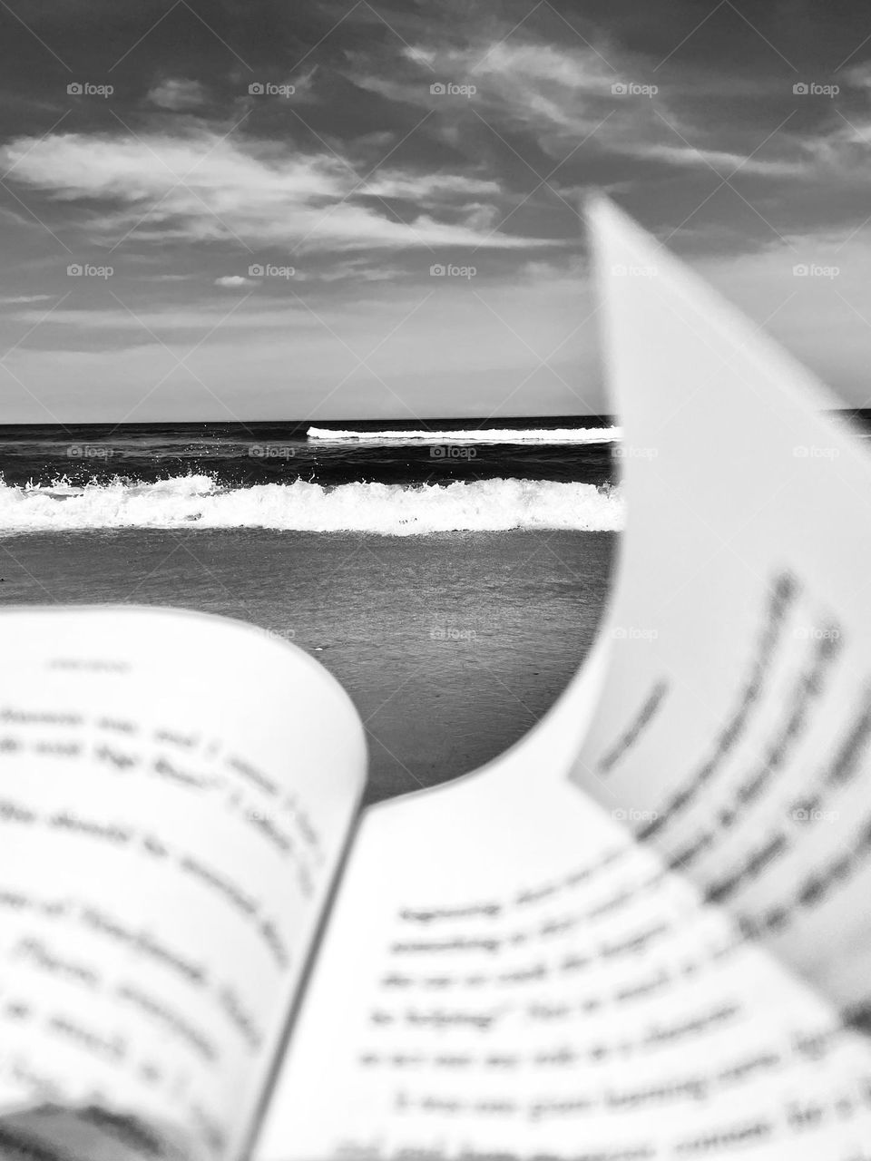 Reading by the ocean