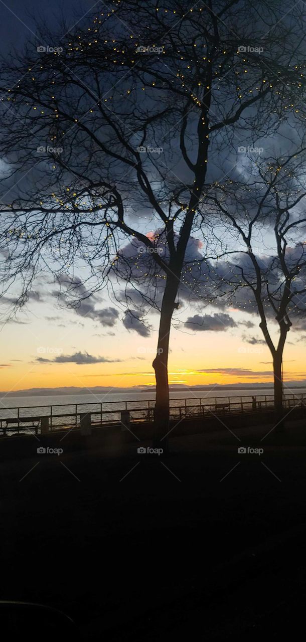 Sunset view at the beach .Beautiful nature