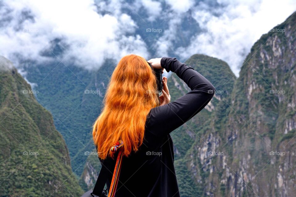 Photographer at work in the Andes