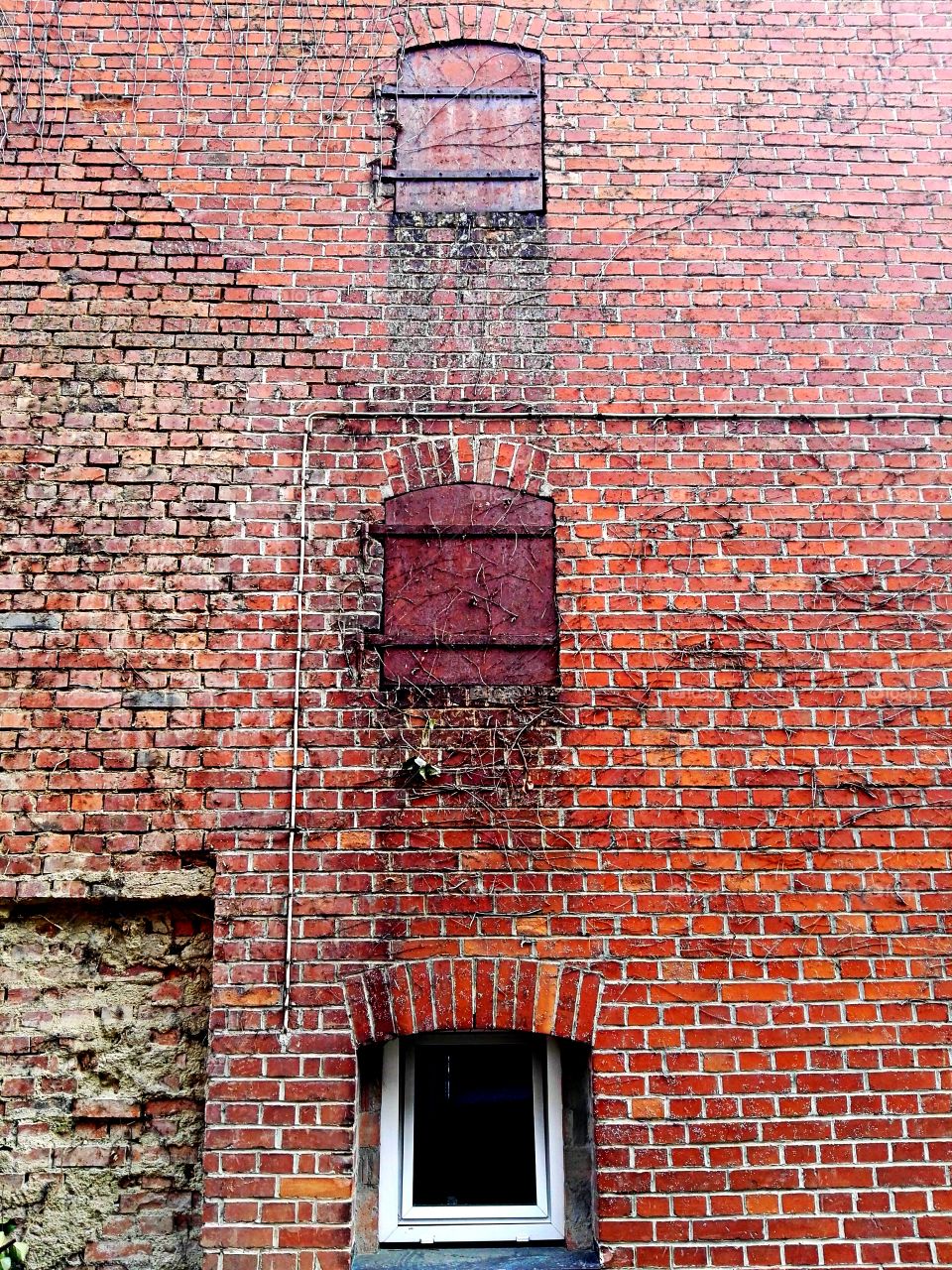 red old wall of German house