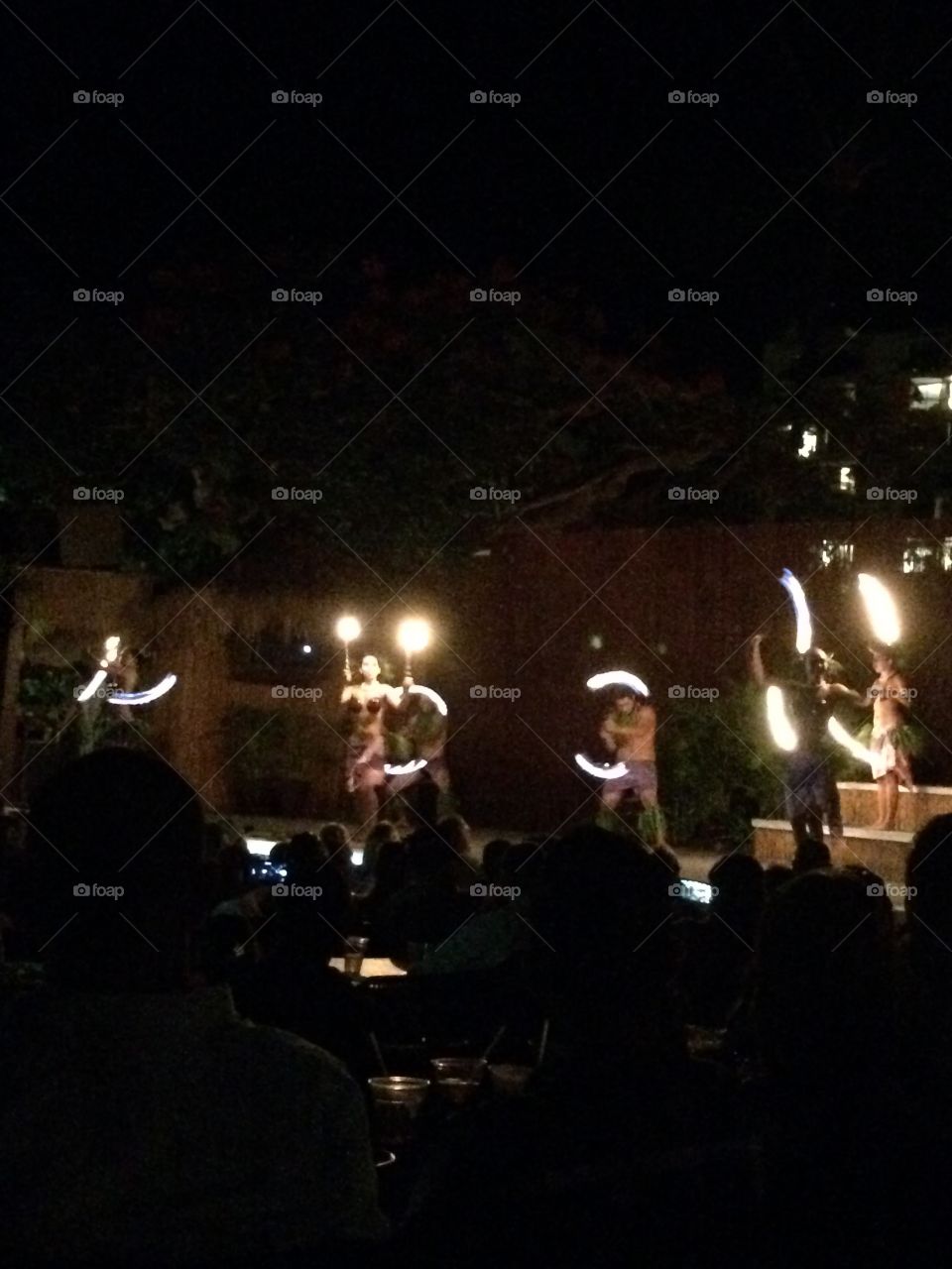 Hawaiian Luau at night 