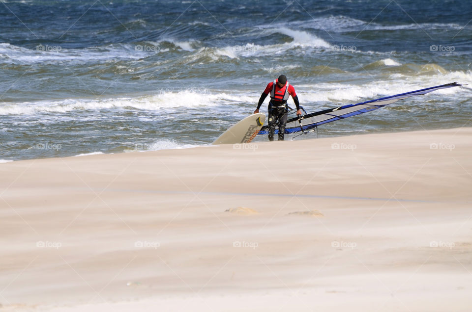 sea windsurfing beatch karwia by tomekferenc
