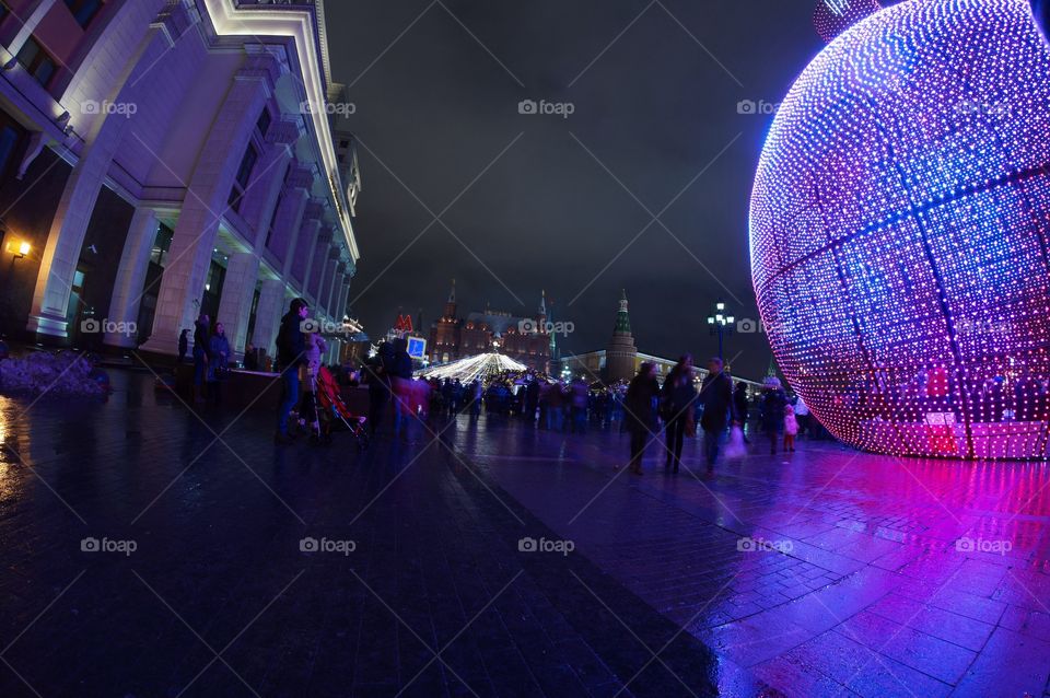 City, Evening, Light, People, Festival