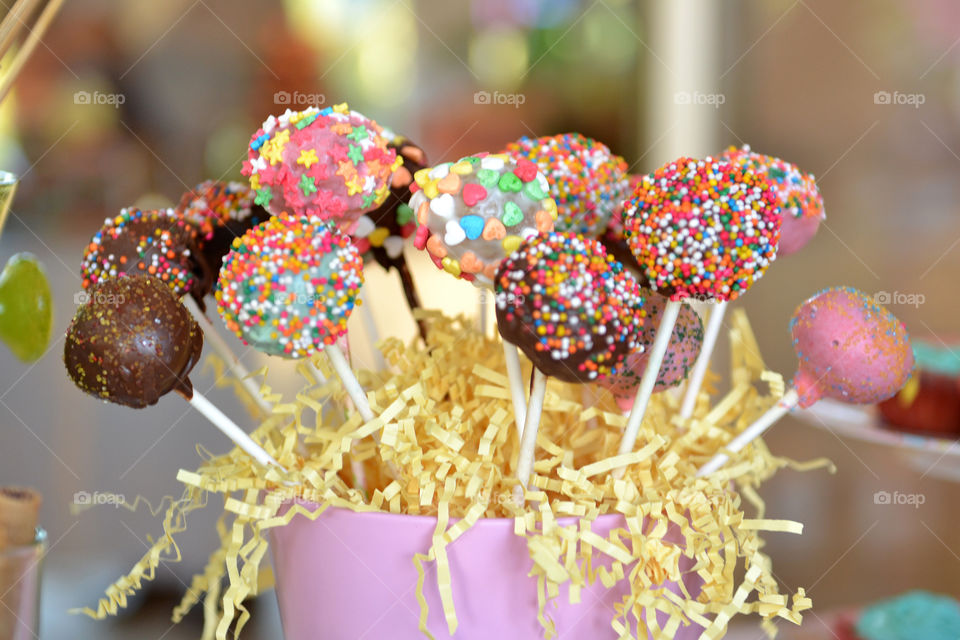 cake pops in a pot