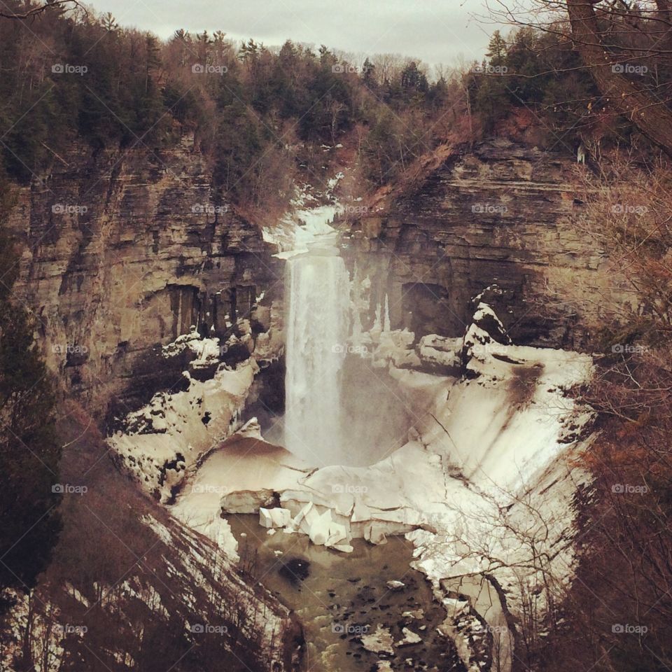 Waterfall in the wintertime 