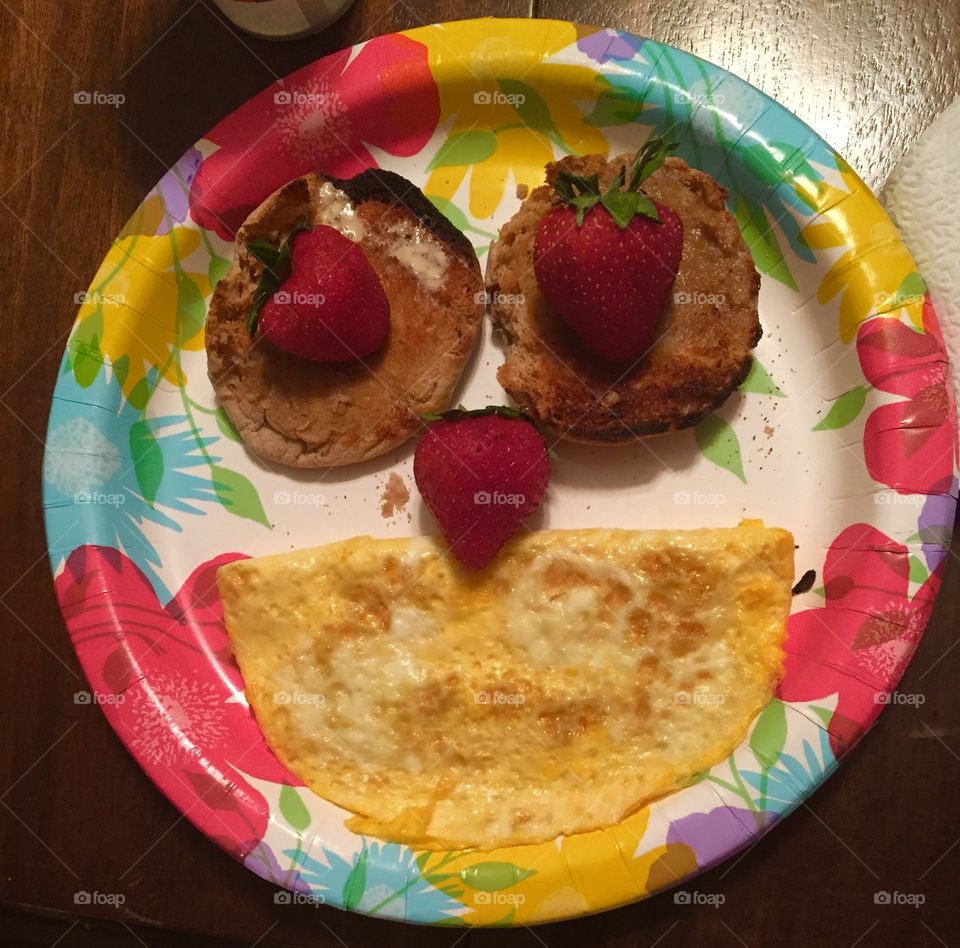 Creative breakfast . Smiley face 
