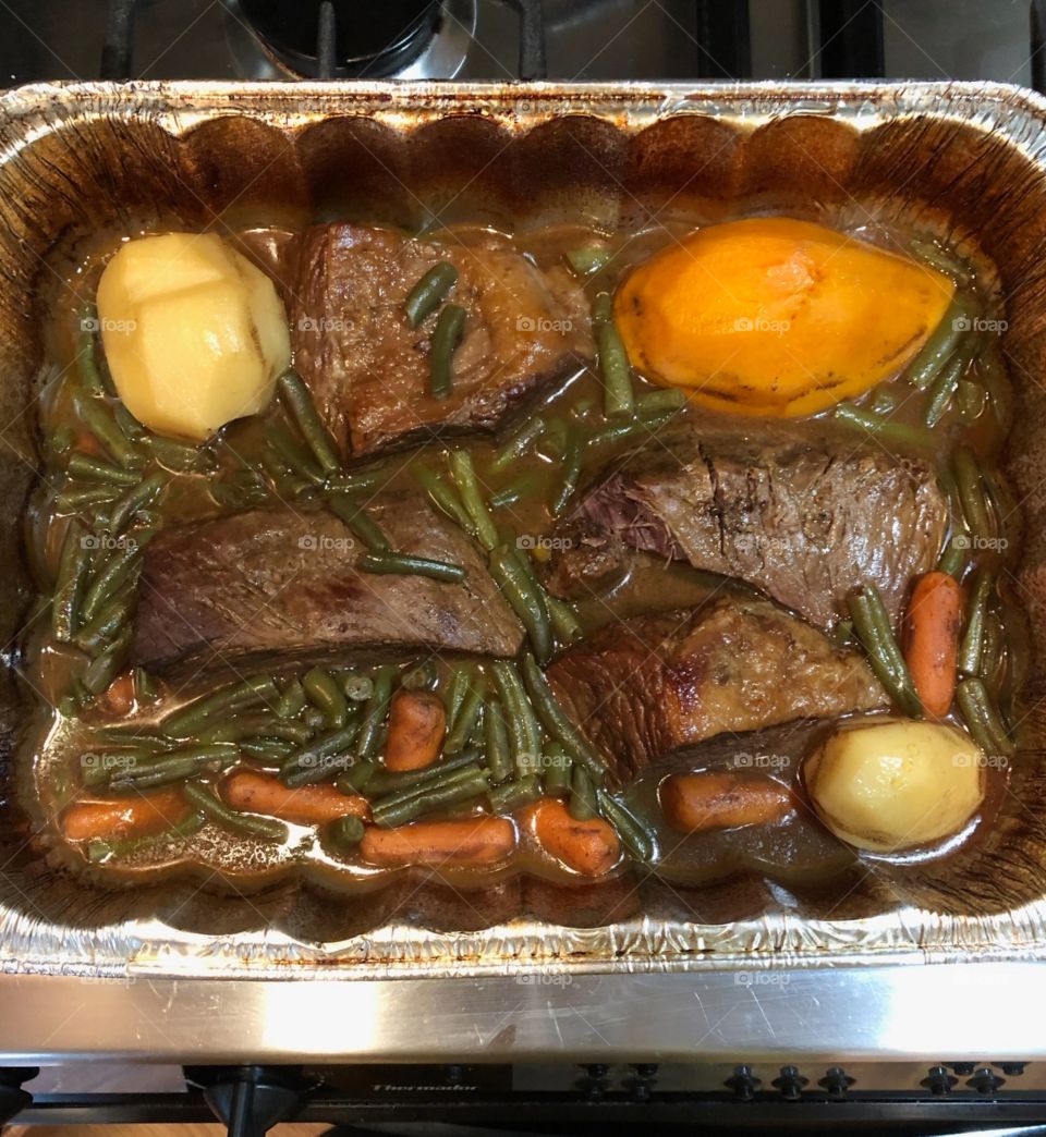 #stayathome - cooking. There is nothing better than a pit roast dinner all baked in one pan! Leftovers are the best!