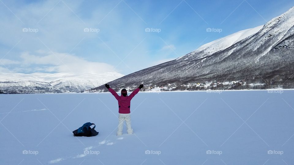 Walking on a deep snow