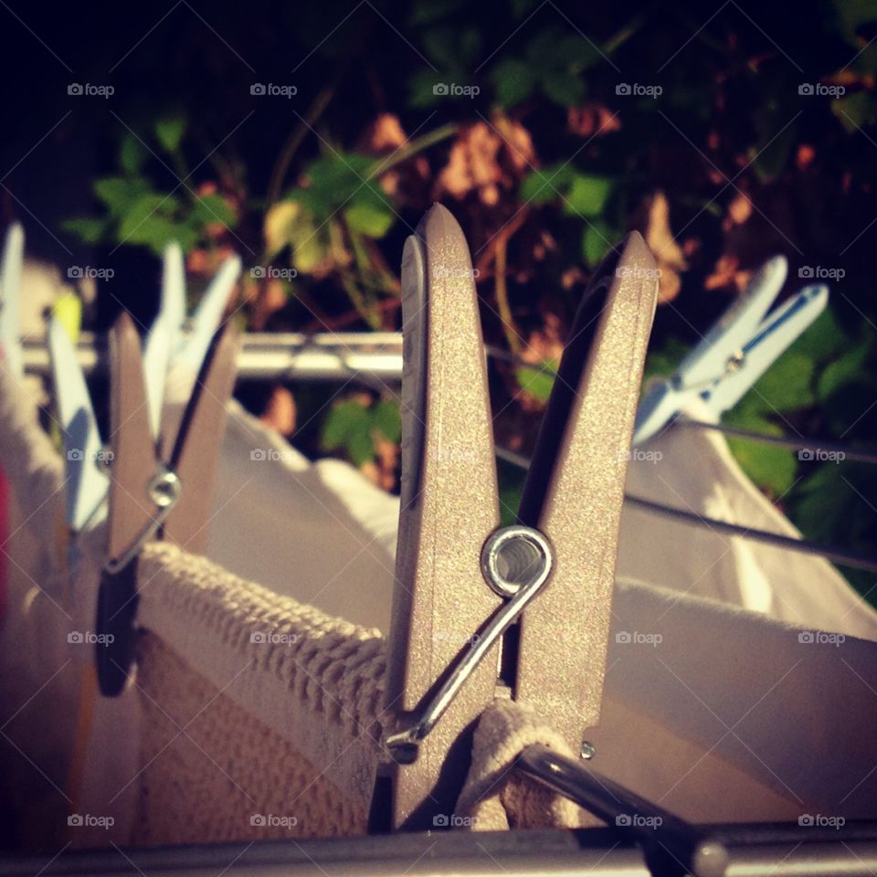 Clothesline. Drying on the line