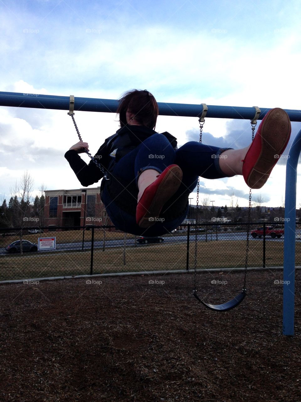 Fun on the swing set