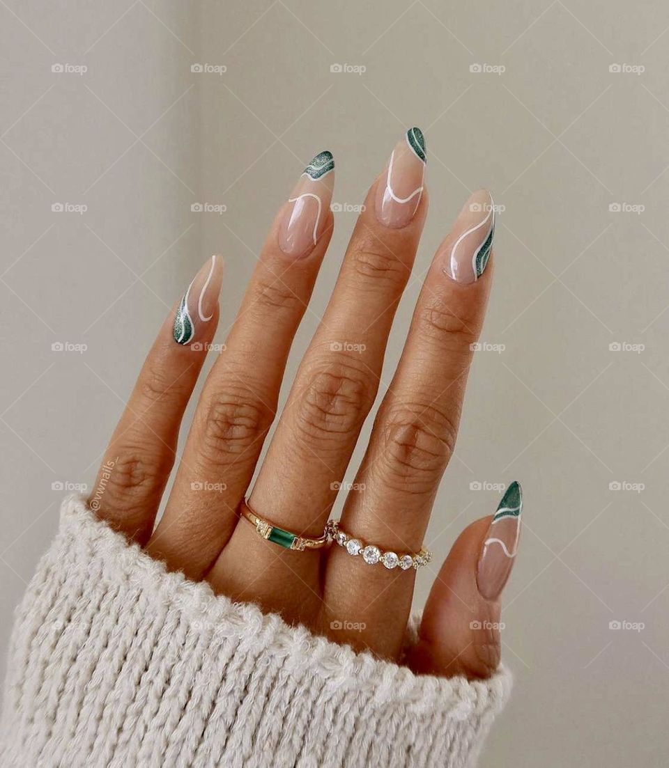 Green Natural nails 💅🏻 