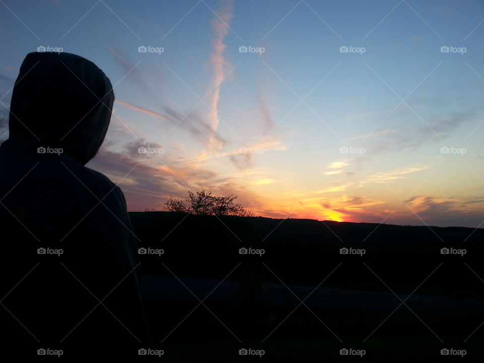 sunset on the top of the world