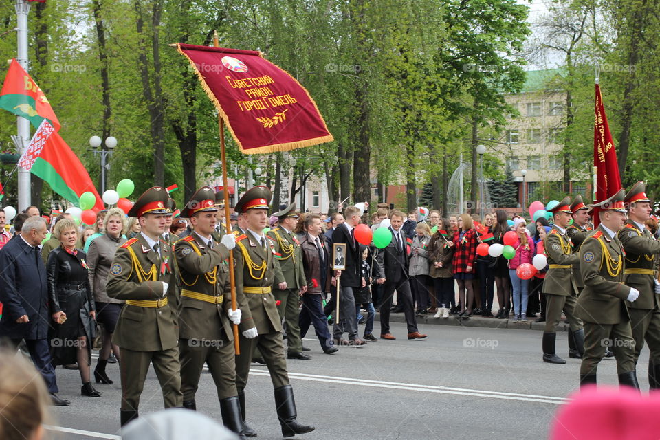 A parade dedicated to the Victory Day. May 9, 2017. Belarus, Gomel. Reportage photo.
