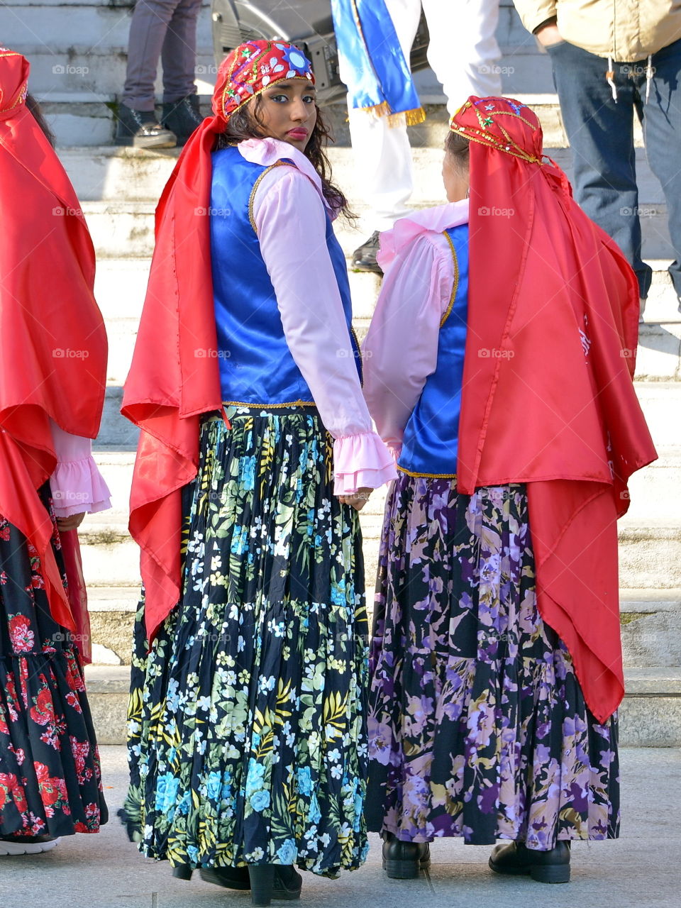 beautiful Peruvian girl in traditional costumes