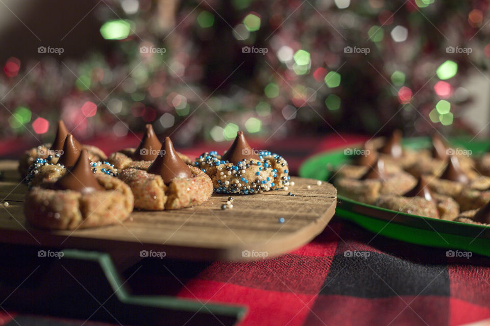 Holiday Peanut Butter Kiss Cookies