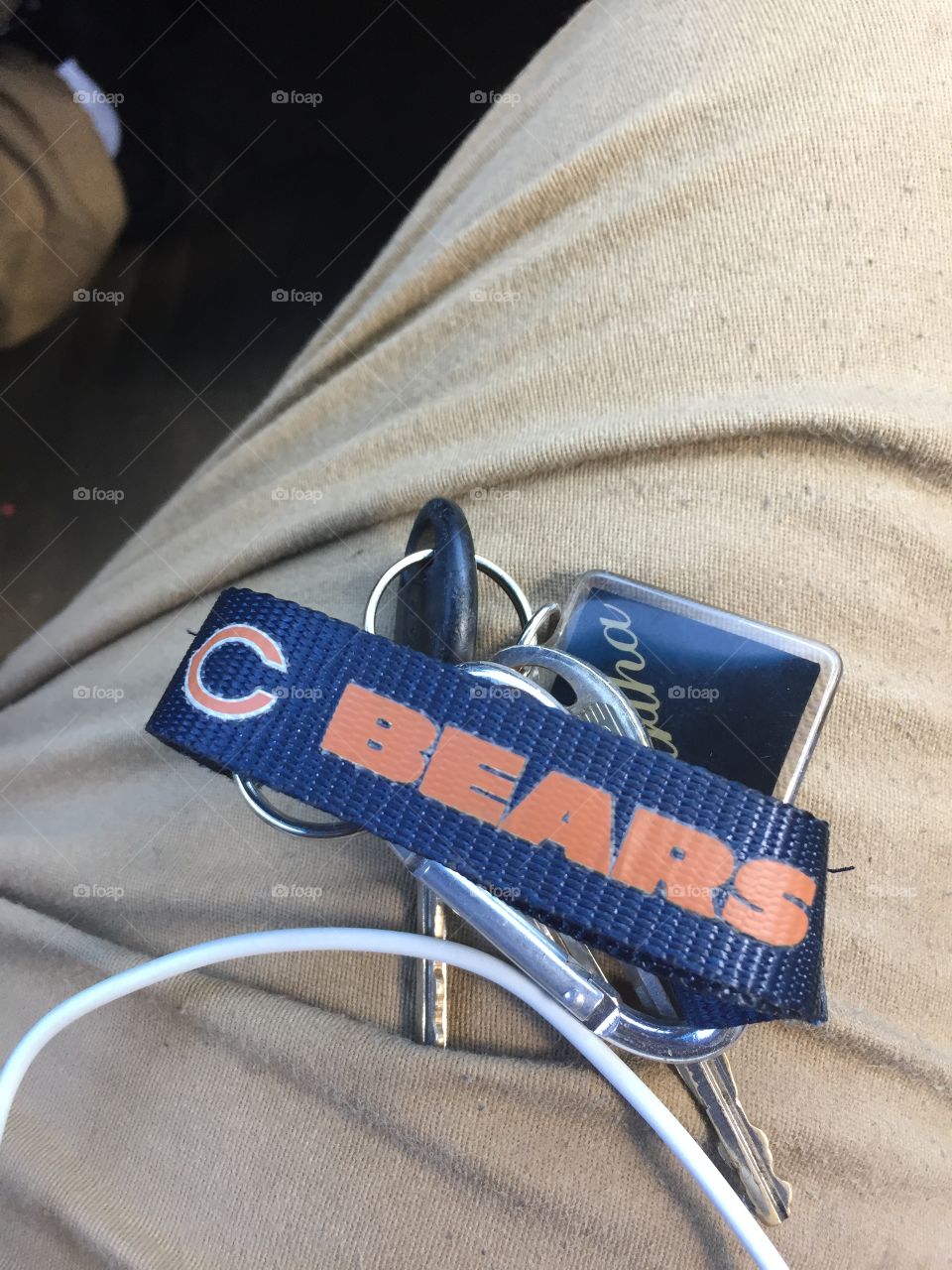 Chicago Bears Key Chain with keys attached