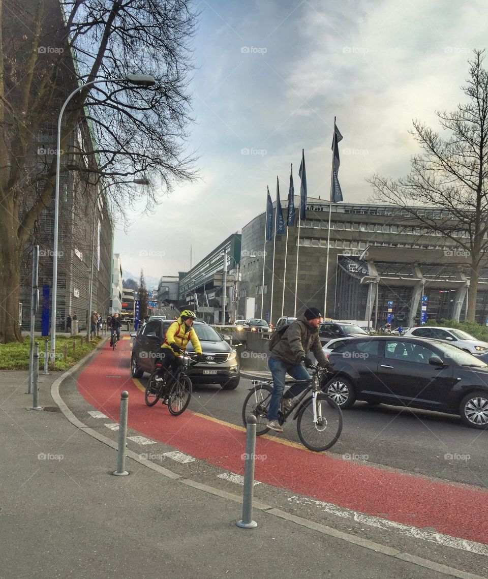 Busy street in Lucerne 