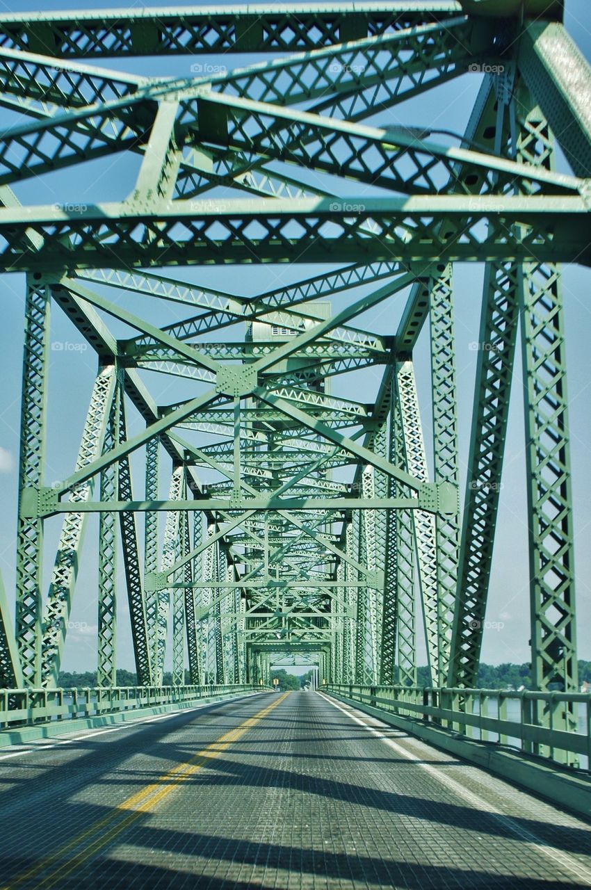 View of bridge over river