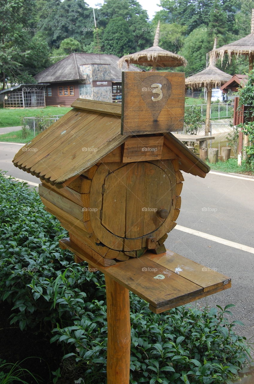 Wood Post Box on Doi Ang Khang national park, Thailand.