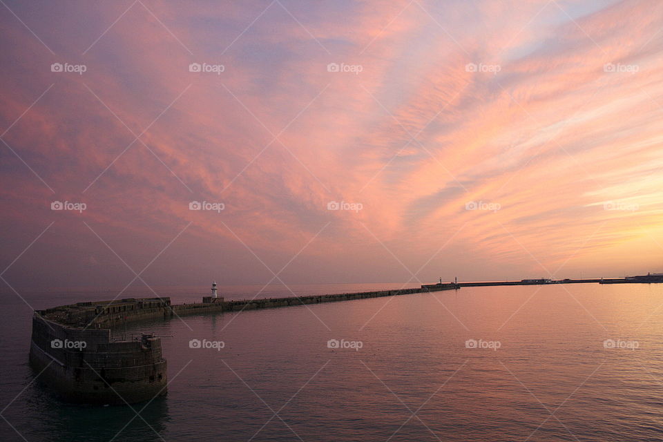 Sunset, Water, Dawn, No Person, Sea