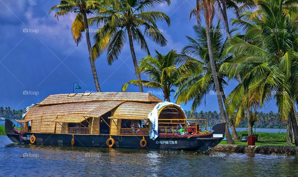 Backwater and houseboat from Kerala