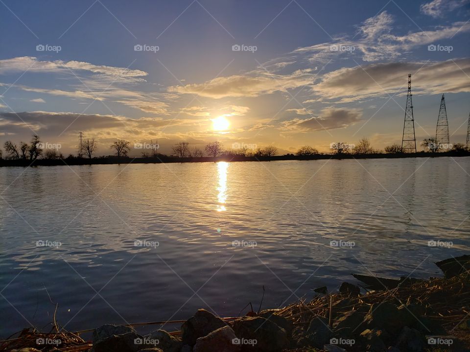 sunset on the delta
