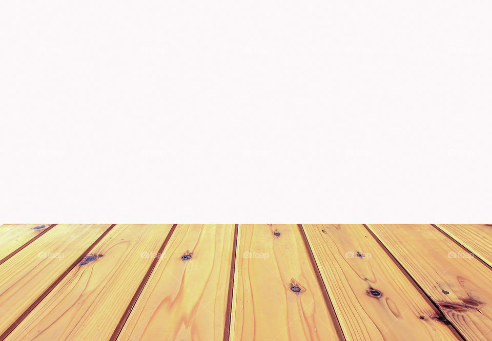 Isolated Hard wood terrace on the white background with clipping path.