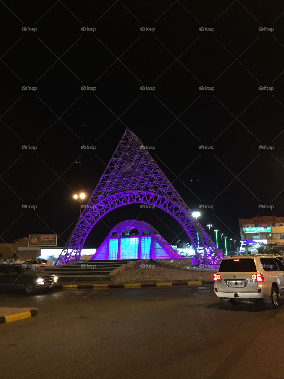 Round about at night