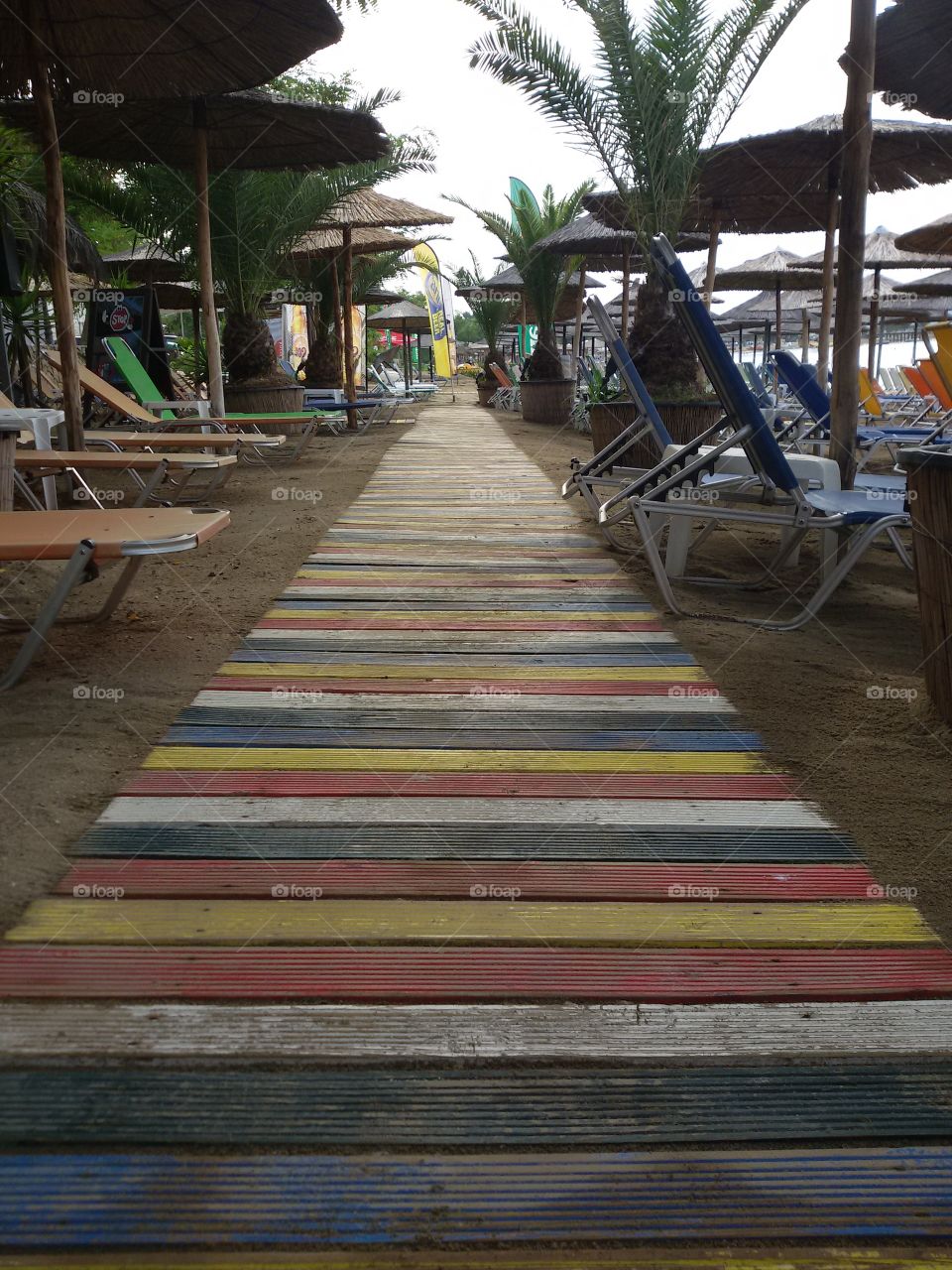 Beach path in various colors