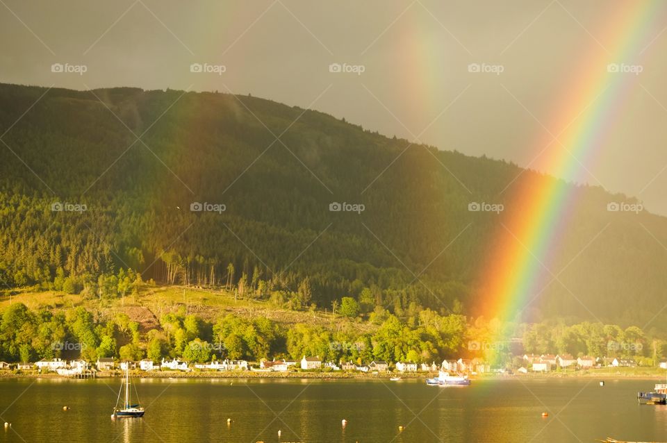 Rainbow over idyllic sea