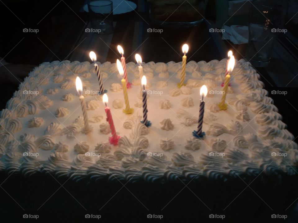 Birthday cake with candles